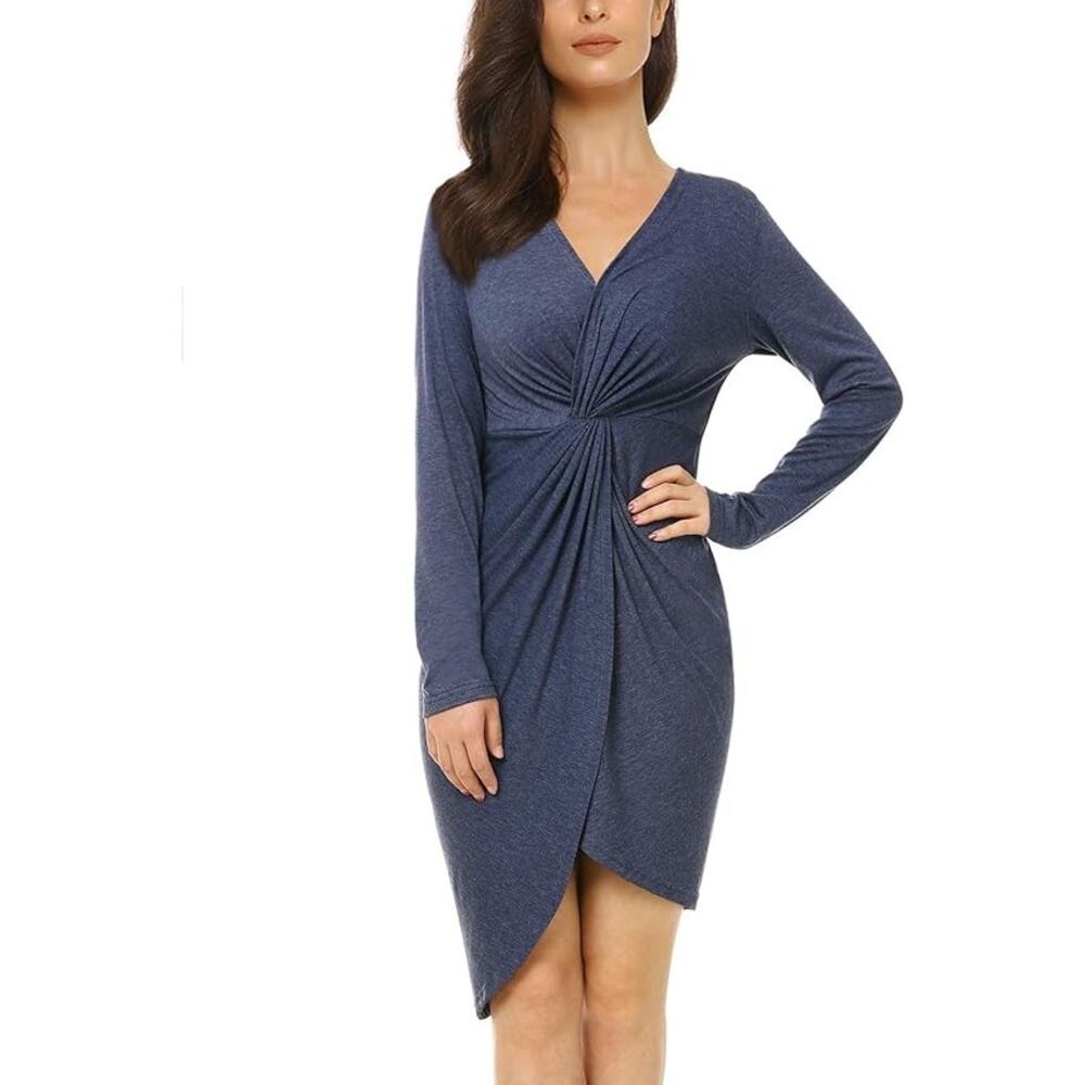 Women’s 2XL Blue Bodycon Midi Dress